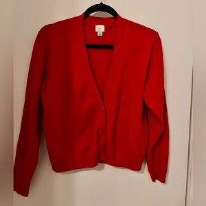 Red V-Neck cardigan for fall